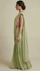 Blush and Basil Palazzo Saree